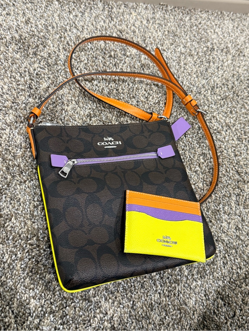 Coach Brown Crossbody & Card Holder Set